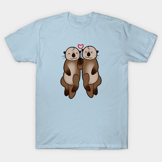 Otter Couple T-Shirt by MissOstrich